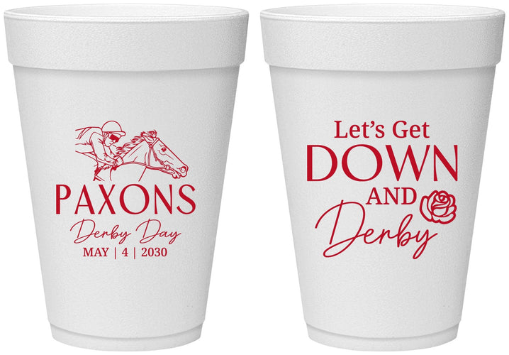 Personalized Derby Day 16 oz Foam Cups - Lets Get Down And Derby | 320000