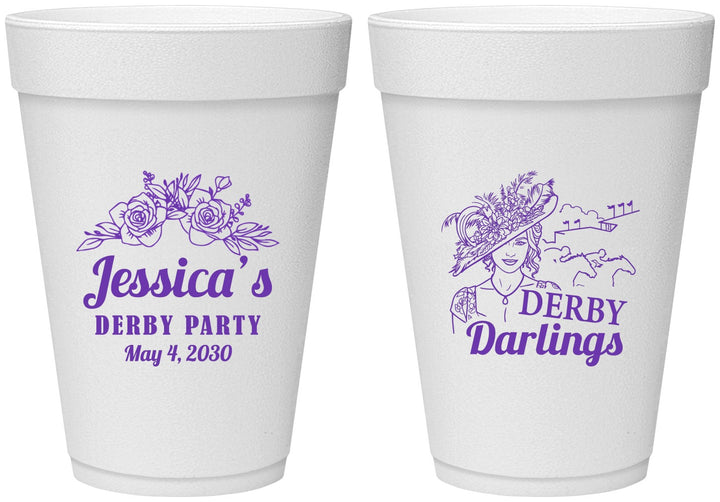 Personalized Derby Day 16 oz Foam Cups - Derby Darlins | 320004