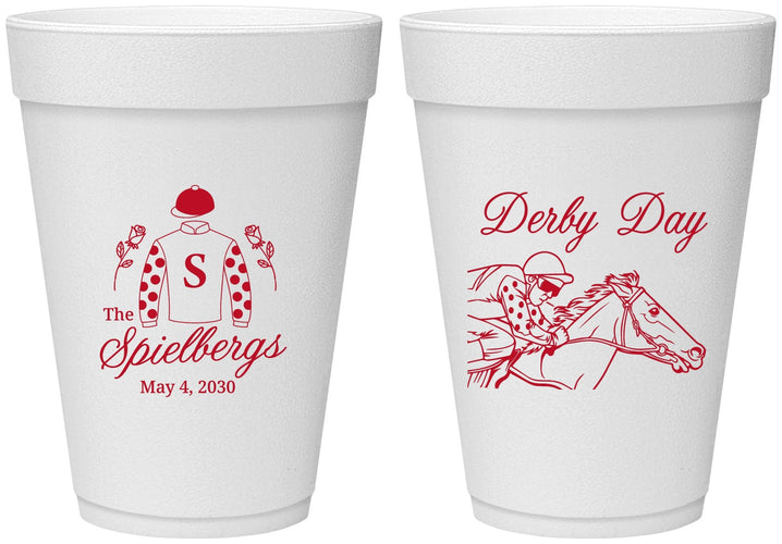 Personalized Derby Day 16 oz Foam Cups - Horses | 320007