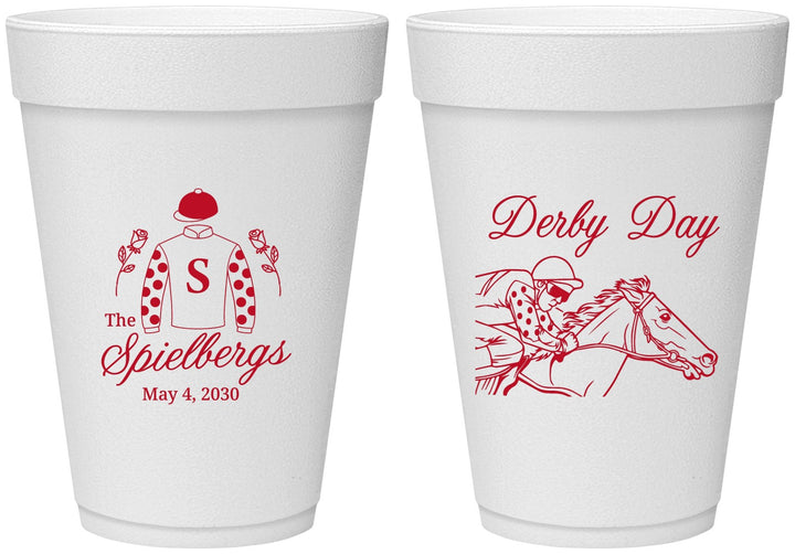 Personalized Derby Day 16 oz Foam Cups - Horses | 320007