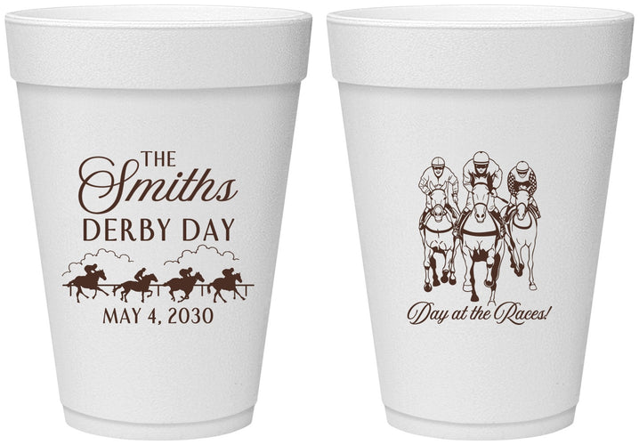 Personalized Derby Day 16 oz Foam Cups - Day At The Races | 320009