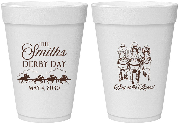 Personalized Derby Day 16 oz Foam Cups - Day At The Races | 320009
