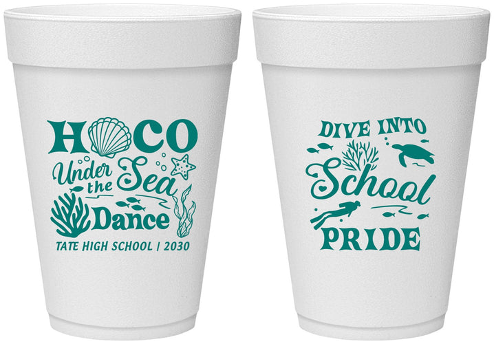 Personalized Homecoming 16 oz Foam Cups - Hoco Under The Sea | 330000