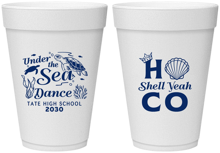 Personalized Homecoming 16 oz Foam Cups - Hoco Under The Sea | 330003