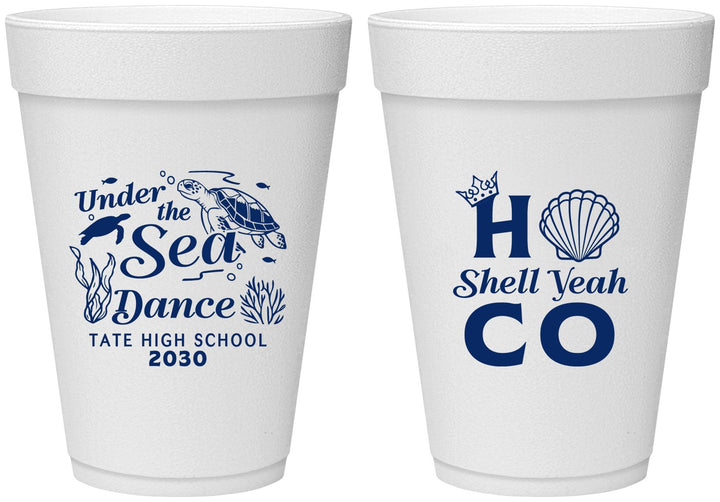 Personalized Homecoming 16 oz Foam Cups - Hoco Under The Sea | 330003