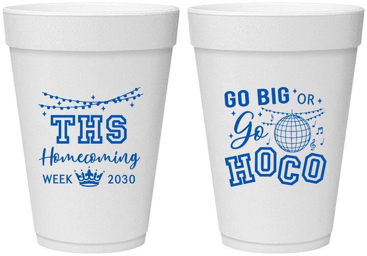 Personalized Homecoming 16 oz Foam Cups - Big Or Go Hoco | 330004