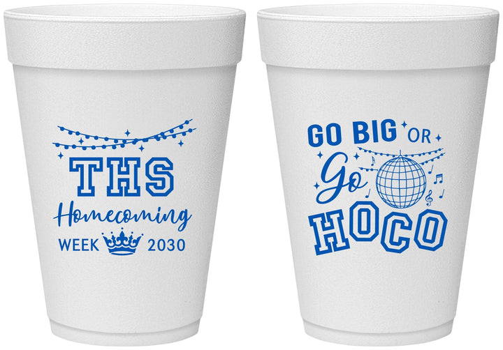 Personalized Homecoming 16 oz Foam Cups - Big Or Go Hoco | 330004