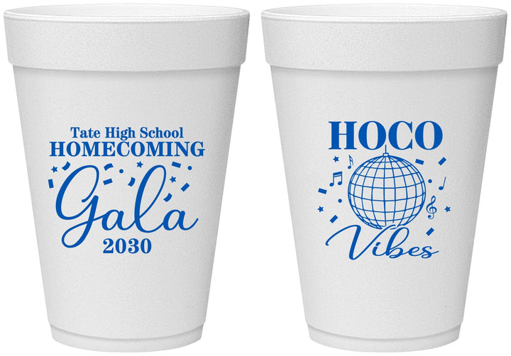 Personalized Homecoming 16 oz Foam Cups - Hoco Vibes | 330006