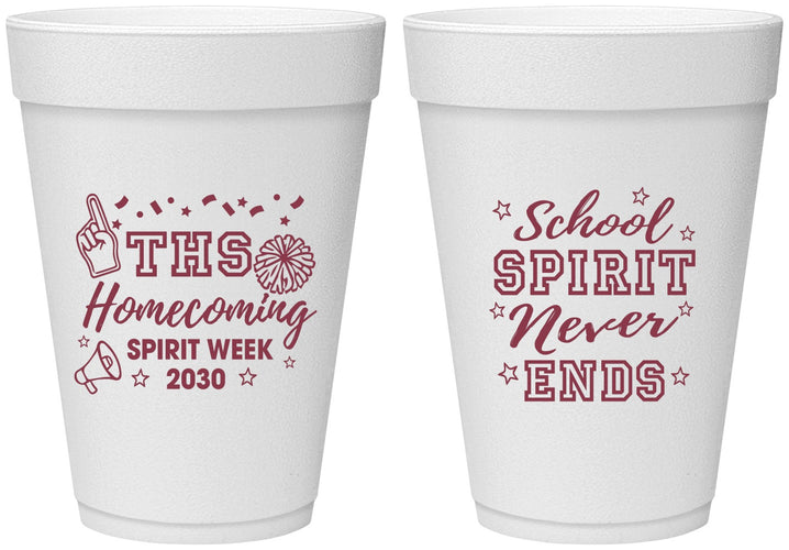 Personalized Homecoming 16 oz Foam Cups - Spirit Week | 330011