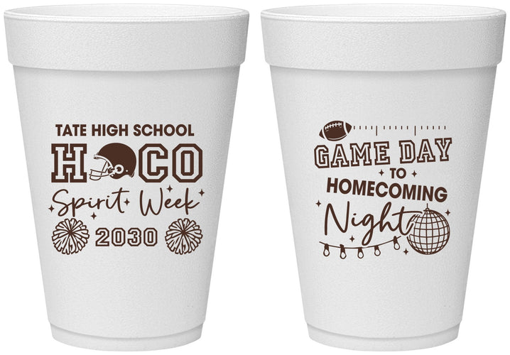 Personalized Homecoming 16 oz Foam Cups - Spirit Week | 330013