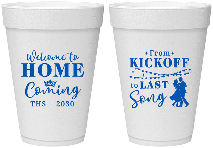 Personalized Homecoming 16 oz Foam Cups - From Kickoff To Last Song | 330018