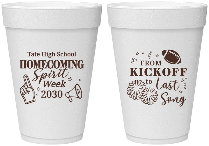 Personalized Homecoming 16 oz Foam Cups - Spirit Week | 330019