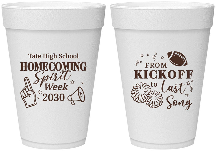 Personalized Homecoming 16 oz Foam Cups - Spirit Week | 330019