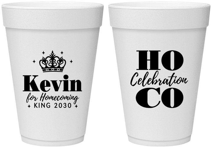 Personalized Homecoming 16 oz Foam Cups - Hoco King Vote | 330023