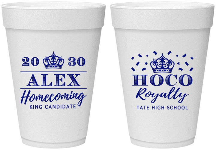 Personalized Homecoming 16 oz Foam Cups - Hoco King Vote | 330025