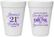 Personalized 21st Birthday 16 oz Foam Cups - Candles Cake Drunk | 340010
