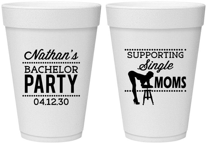 Personalized Bachelor Party 16 oz Foam Cups - Strip Club | 40006