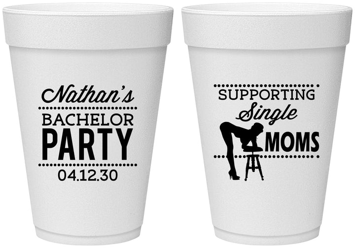 Personalized Bachelor Party 16 oz Foam Cups - Strip Club | 40006