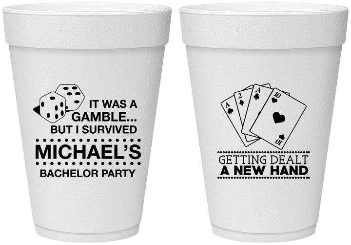 Personalized Bachelor Party 16 oz Foam Cups - Las Vegas | 40025