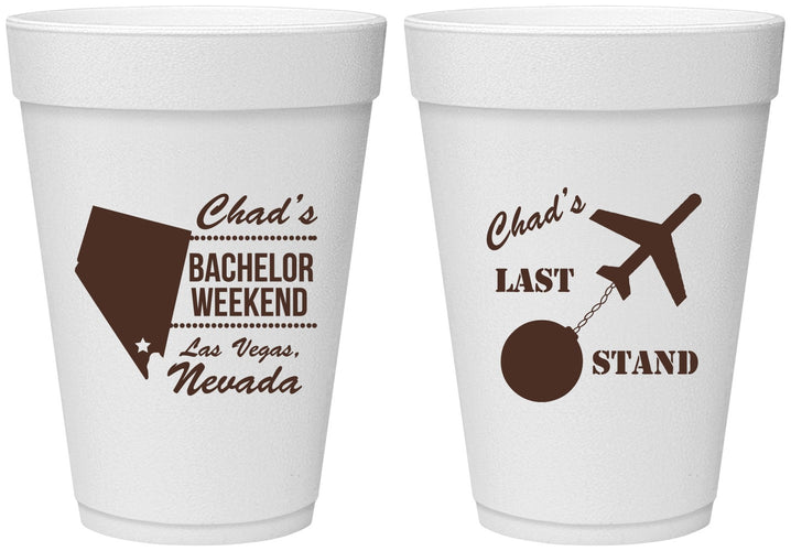 Personalized Bachelor Party 16 oz Foam Cups - Last Stand | 40034