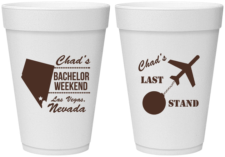 Personalized Bachelor Party 16 oz Foam Cups - Last Stand | 40034