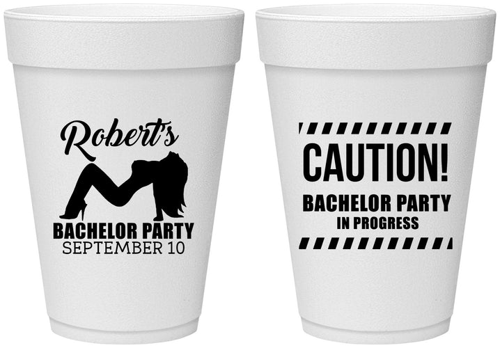 Personalized Bachelor Party 16 oz Foam Cups - Strip Club | 40037