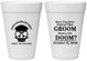 Personalized Bachelor Party 16 oz Foam Cups - Groom Doom Skull | 40041