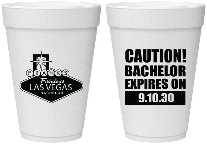 Personalized Bachelor Party 16 oz Foam Cups - Las Vegas | 40056