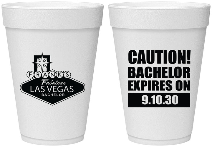 Personalized Bachelor Party 16 oz Foam Cups - Las Vegas | 40056