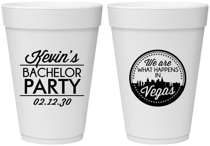 Personalized Bachelor Party 16 oz Foam Cups - Last Vegas | 40060