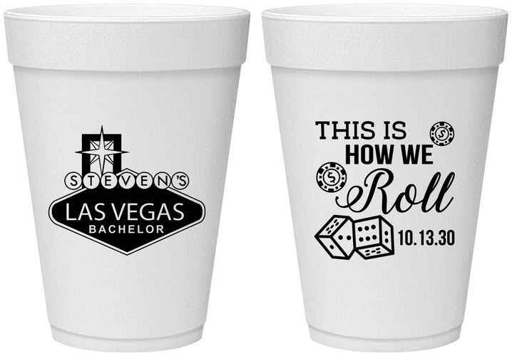 Personalized Bachelor Party 16 oz Foam Cups - Last Vegas | 40061