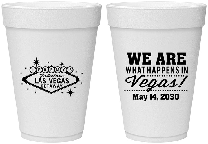 Personalized Bachelor Party 16 oz Foam Cups - Las Vegas | 40066