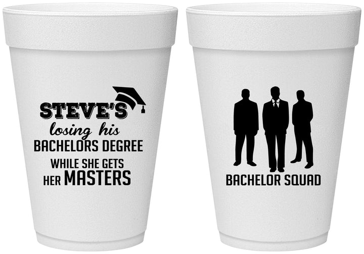 Personalized Bachelor Party 16 oz Foam Cups - Squad | 40068