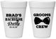 Personalized Bachelor Party 16 oz Foam Cups - Grooms Crew | 40070