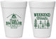 Personalized Bachelor Party 16 oz Foam Cups - Camping | 40093