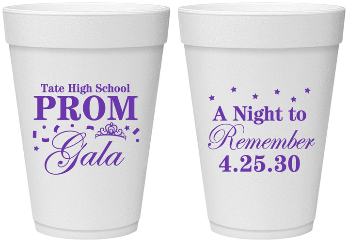 Personalized Prom 16 oz Foam Cups - A Night To Remember | 50003