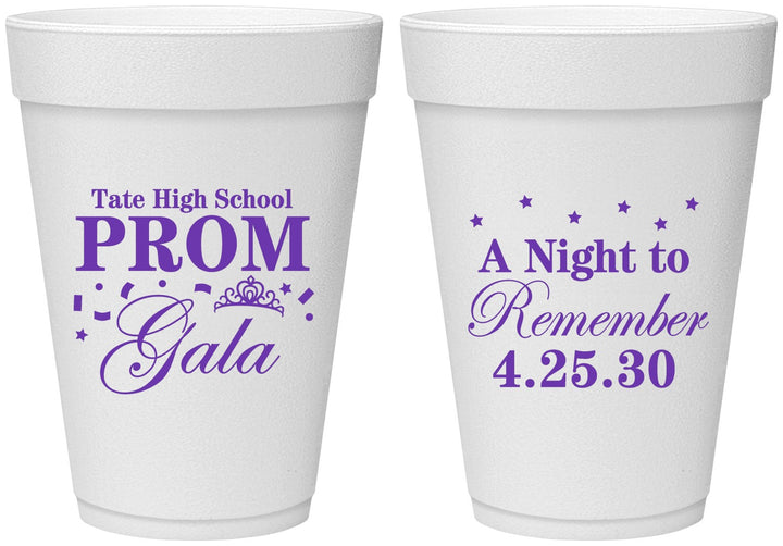 Personalized Prom 16 oz Foam Cups - A Night To Remember | 50003