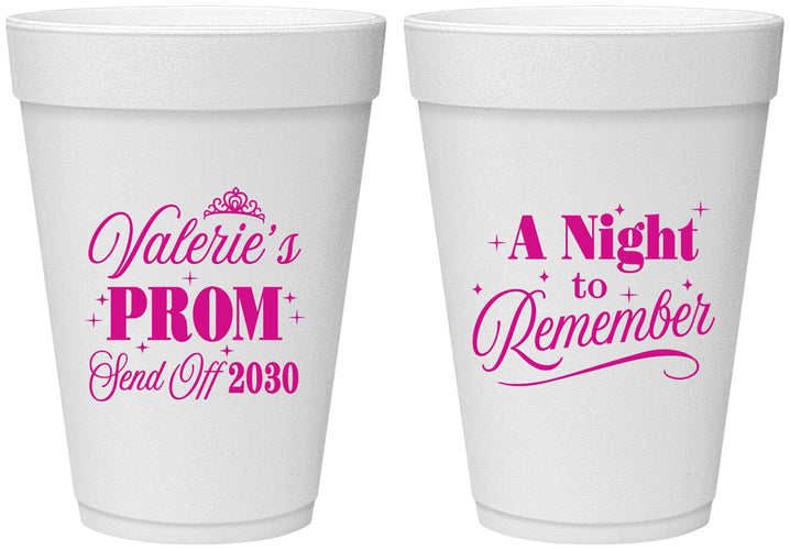 Personalized Prom 16 oz Foam Cups - Send Off | 50006