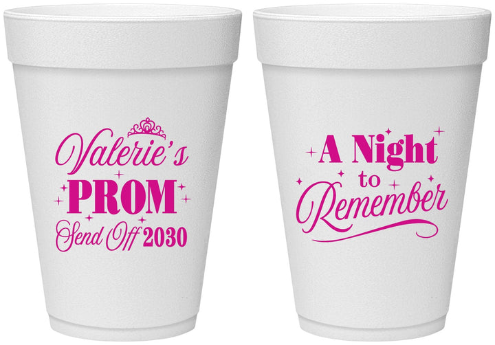 Personalized Prom 16 oz Foam Cups - Send Off | 50006