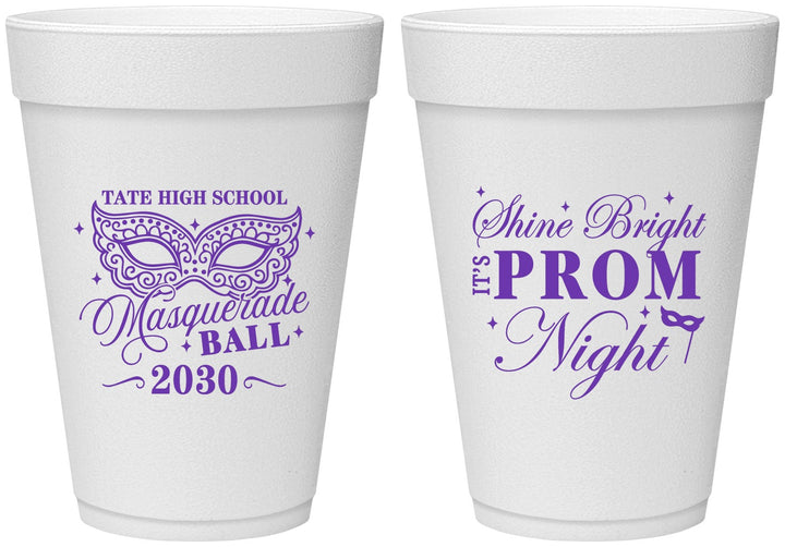Personalized Prom 16 oz Foam Cups - Masquerade Ball | 50010