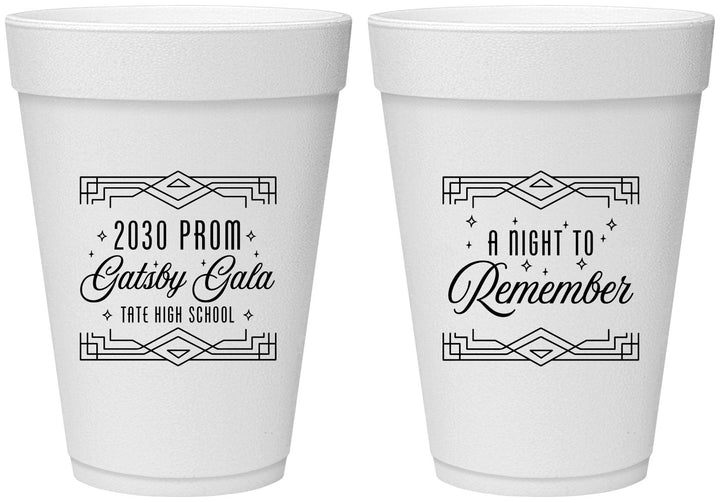 Personalized Prom 16 oz Foam Cups - Gatsby Gala | 50012
