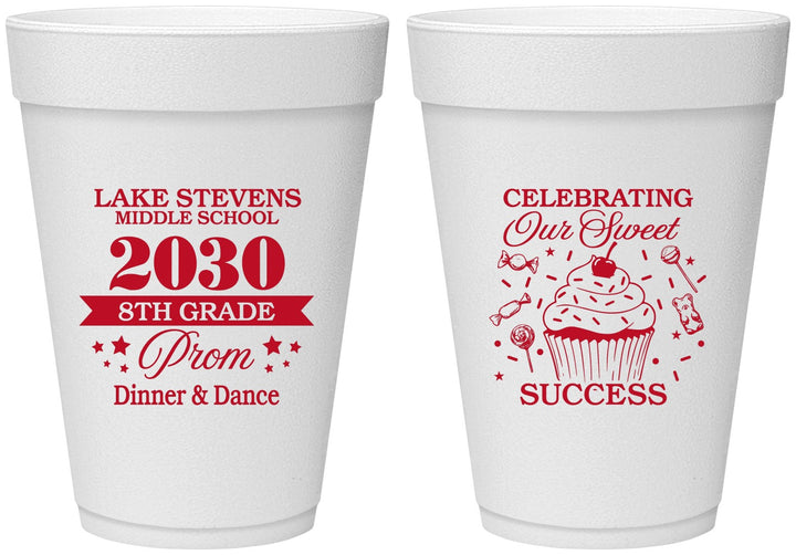 Personalized Prom 16 oz Foam Cups - 8th Grade Dance | 50013