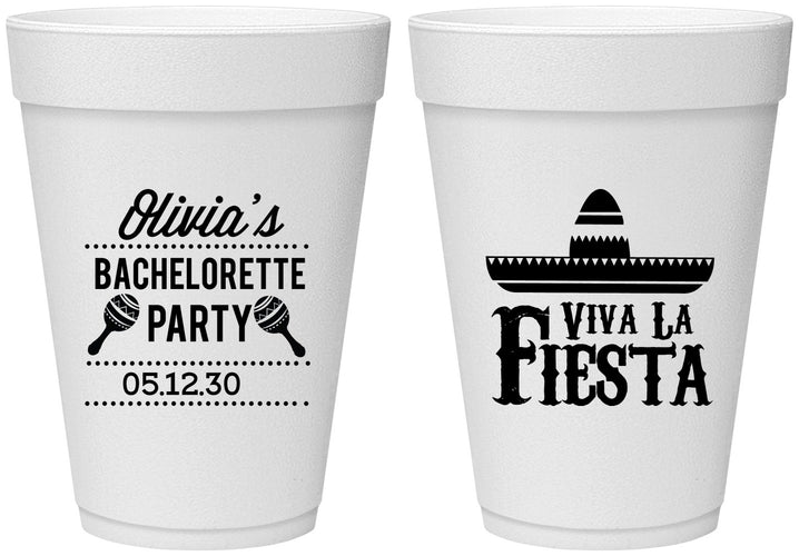 Personalized Bachelorette 16 oz Foam Cups - Viva La Fiesta | 60001