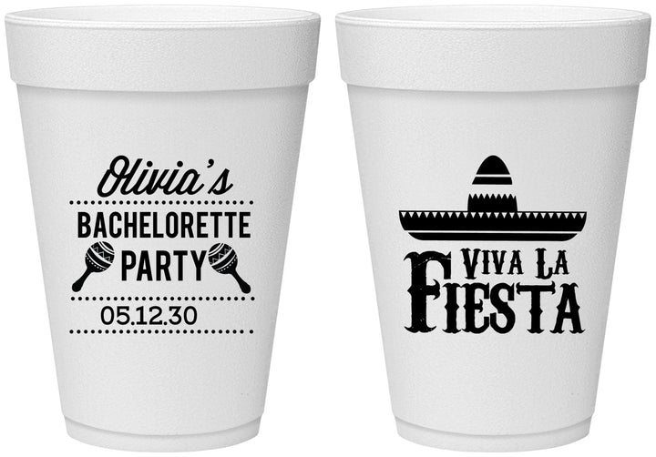 Personalized Bachelorette 16 oz Foam Cups - Viva La Fiesta | 60001