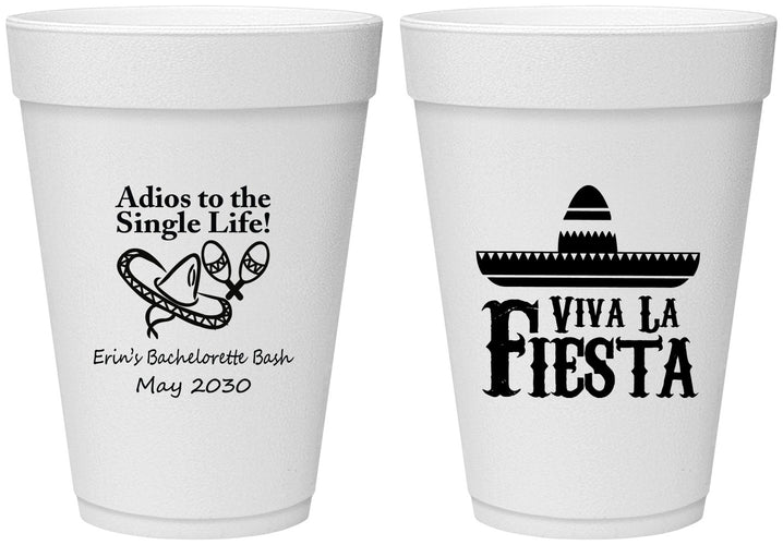 Personalized Bachelorette 16 oz Foam Cups - Viva La Fiesta | 60005
