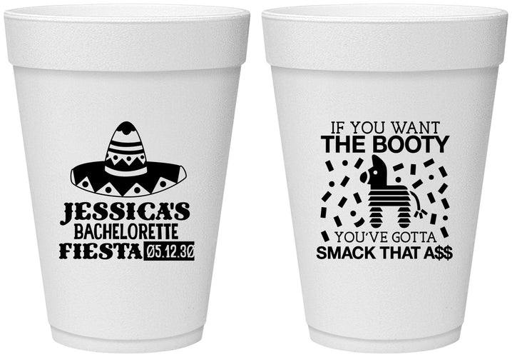 Personalized Bachelorette 16 oz Foam Cups - Mexico Fiesta | 60006