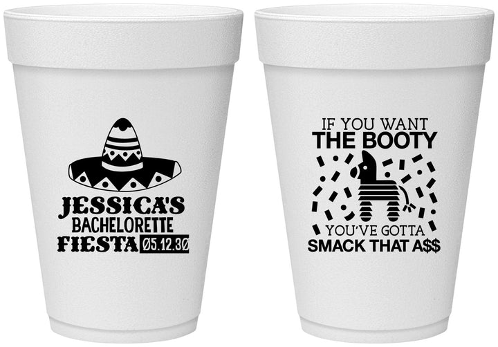 Personalized Bachelorette 16 oz Foam Cups - Mexico Fiesta | 60006