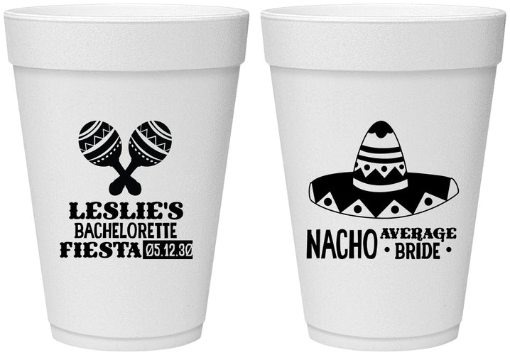 Personalized Bachelorette 16 oz Foam Cups - Nacho Average Bride | 60007
