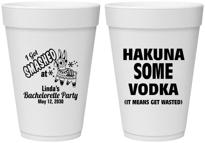Personalized Bachelorette 16 oz Foam Cups - Mexico Fiesta | 60008