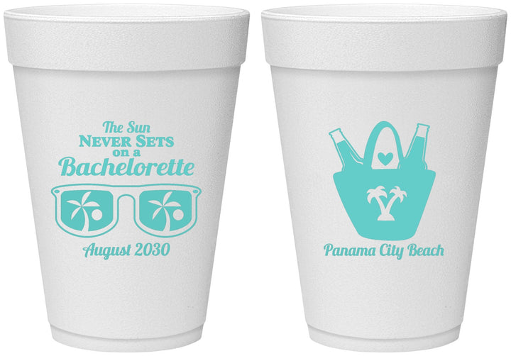 Personalized Bachelorette 16 oz Foam Cups - Beach | 60010